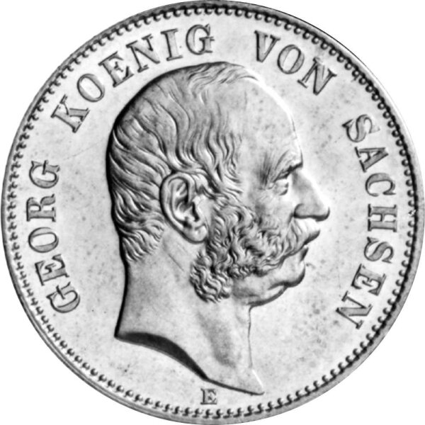 J.129 Sachsen 2 Mark 1903 - 1904 - König Georg - Silber vz