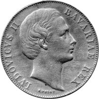 Bayern 1 Vereinstaler "Madonnentaler" 1871 - König Ludwig II. 1864-1886 - ss -  KM#877
