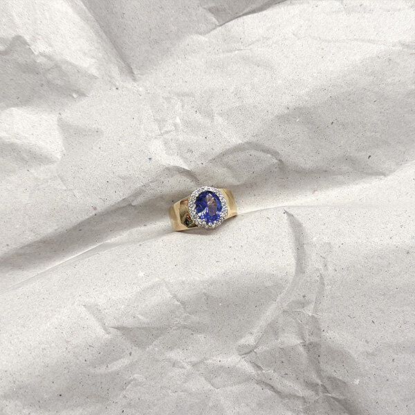 Ring "Imperialring" 585/1000 Gold Größe 59 Diamant - Vintage