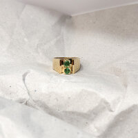 Ring "Doppelsmaragd" 585/1000 Gold Größe 53 - Vintage