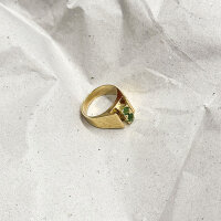 Ring "Doppelsmaragd" 585/1000 Gold Größe 53 - Vintage