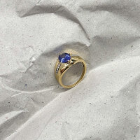 Ring "Krone des Lichts" 585/1000 Gold Größe 60 Diamant - Vintage