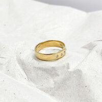 Ring "Goldene Spur" 585/1000 Gold Größe 63 Diamant - Vintage