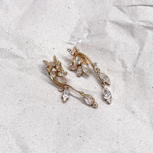 Ohrringe "Blütenzauber" 585/1000 Gold - Vintage