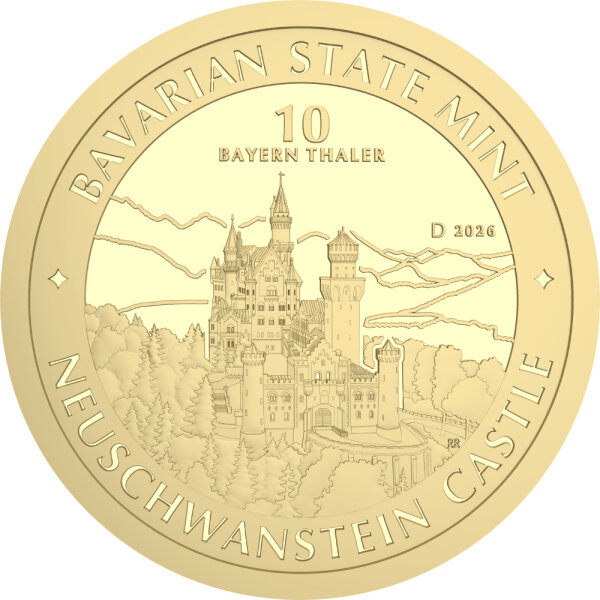 Bayern Thaler 2. Ausgabe Schloss Neuschwanstein 2026 1/10 oz Gold