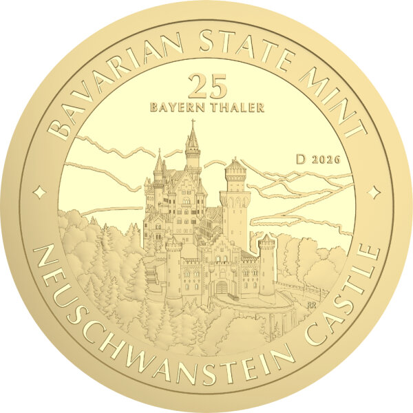 Bayern Thaler 2. Ausgabe Schloss Neuschwanstein 2026 1/4 oz Gold