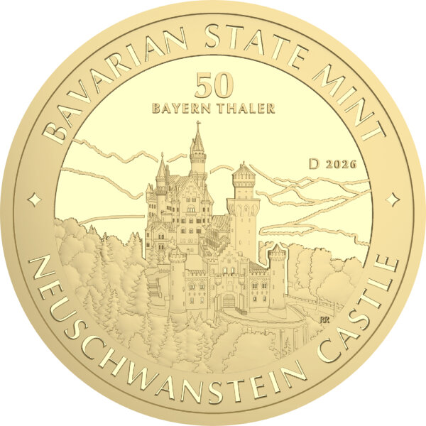 Bayern Thaler 2. Ausgabe Schloss Neuschwanstein 2026 1/2 oz Gold