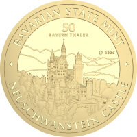 Bayern Thaler 2. Ausgabe Schloss Neuschwanstein 2026 1/2...