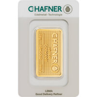 25 Gramm Goldbarren C. Hafner geprägt | Neuware LBMA