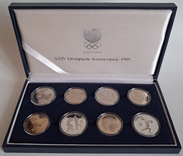 Südkorea Set 12.000 Won 1986-1988  - XXIV. Olympische Sommerspiele 1988 in Seoul - Kupfer-Nickel - PP