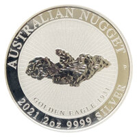 Australien Nugget 3. Ausgabe Golden Eagle 2021 2 oz Silber