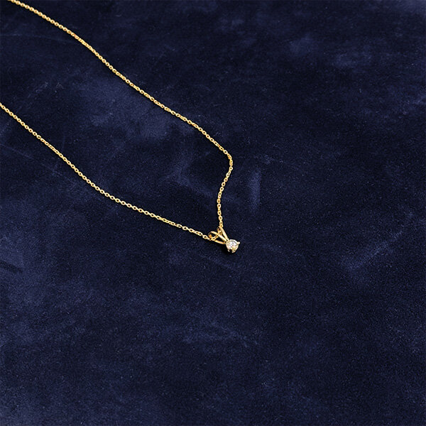 Kette "Aurora" 585/1000 Gold 45+5 cm Diamant - Vintage