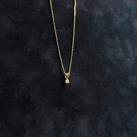 Kette "Aurora" 585/1000 Gold 45+5 cm Diamant - Vintage