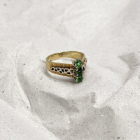 Ring "Smaragdstern" 585/1000 Gold Größe 51 - Vintage