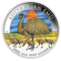 Australien Emu 2026 1 oz Silber | Coloriert