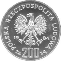 Polen 200 Zlotych 1984 - XIV. Olympische Winterspiele 1984 in Sarajevo - Silber PP