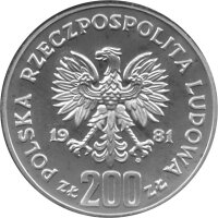 Polen 200 Zlotych 1981 - König Boleslaw II. "Der Kühne" - Silber PP