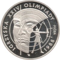 Polen 1.000 Zlotych 1987 PROBE - XXIV. Olympische Sommerspiele 1988 in Seoul - Silber PP in Originalkapsel