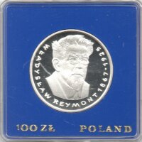 Polen 100 Zlotych 1977 - Wladyslaw Reymont - Silber PP in...