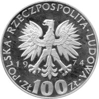 Polen 100 Zlotych 1974 - Marie Curie - Silber PP