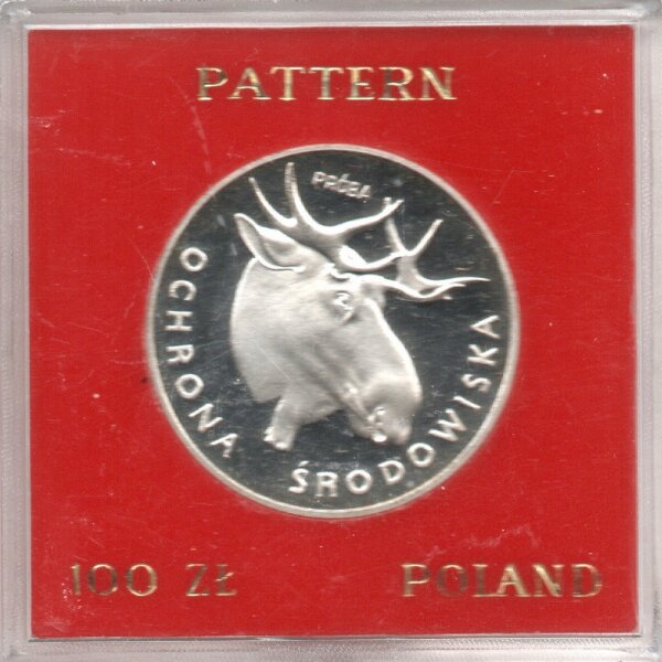 Polen 100 Zlotych 1978 PROBE - Elch - Silber PP in Originalkapsel