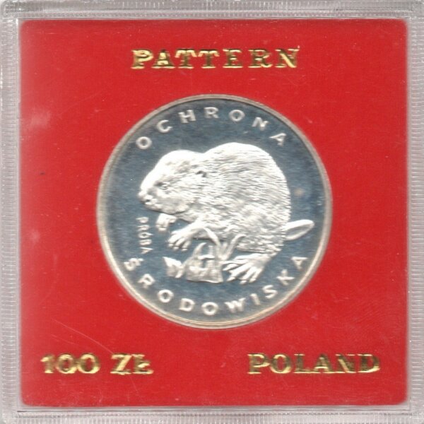 Polen 100 Zlotych 1978 PROBE - Biber - Silber PP in Originalkapsel