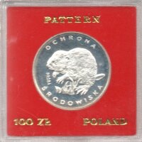 Polen 100 Zlotych 1978 PROBE - Biber - Silber PP in...
