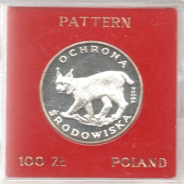 Polen 100 Zlotych 1979 PROBE - Luchs - Silber PP in Originalkapsel