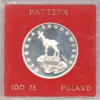 Polen 100 Zlotych 1979 PROBE - Gämse - Silber PP in...