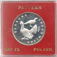 Polen 100 Zlotych 1980 PROBE - Auerhahn - Silber PP in...