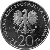 Polen 20 Zlotych 1980 - XXII. Olympische Sommerspiele 1980 in Moskau - Ku-Ni PP in Originalkapsel