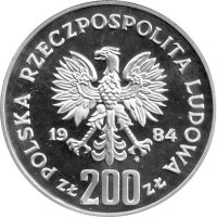 Polen 200 Zlotych 1984 - XXIII.. Olympische Sommerspiele 1984 in Los Angeles - Silber PP