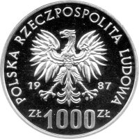 Polen 1.000 Zlotych 1987 PROBE - Wratislavia / Breslau - Silber PP