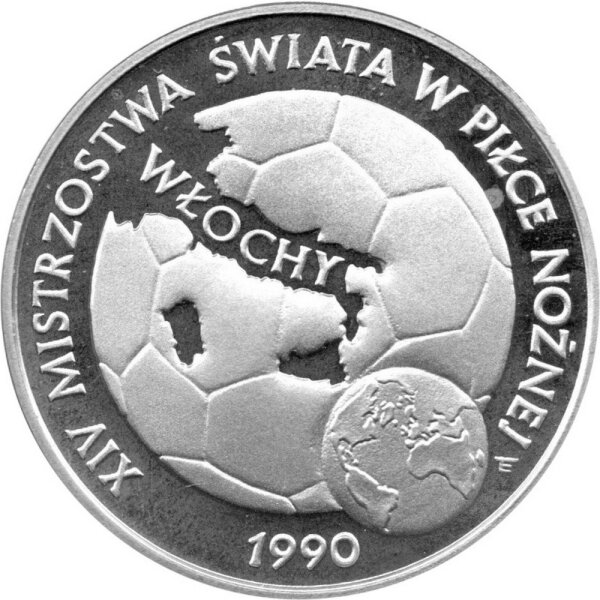 Polen 20.000 Zlotych 1989 - XIV. Fußball WM 1990 in Italien - Silber PP