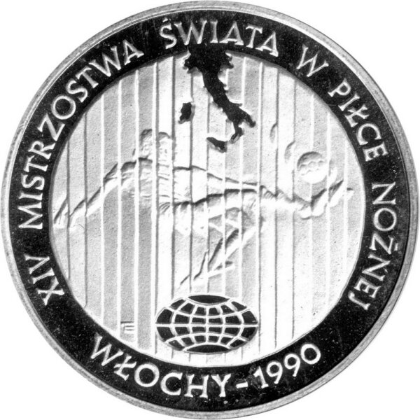 Polen 20.000 Zlotych 1989 - XIV. Fußball WM 1990 in Italien - Silber PP