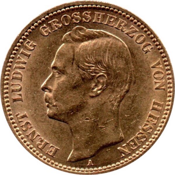 J.226 Hessen-Darmstadt 20 Mark 1905-1911 - Großherzog Ernst Ludwig - Gold -vz