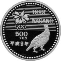 Japan Set 500 Yen KuNi + 5.000 Yen Silber 1997 - XVIII. Olympische Winterspiele 1998 in Nagano - PP