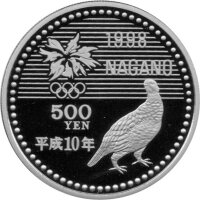 Japan Set 500 Yen KuNi + 5.000 Yen Silber 1998 - XVIII. Olympische Winterspiele 1998 in Nagano - PP