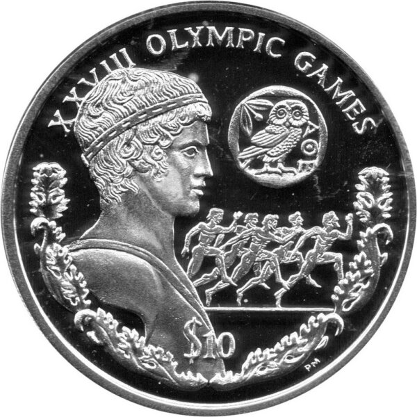 British Virgin Islands 10 Dollars 2003 - XXVIII. Olympische Sommerspiele 2004 in Athen "Läufer" - Silber PP