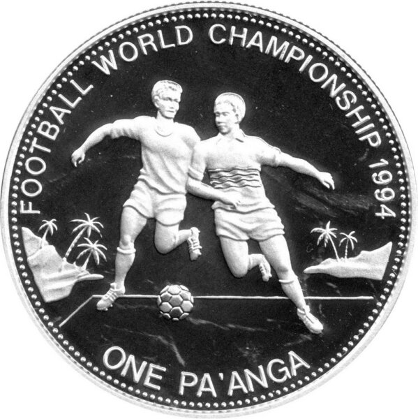 Tonga 1 Paanga 1992 - XV. Fußball-WM 1994 in den USA - Silber PP
