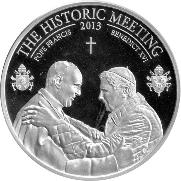 Palau 5 Dollar 2013 - Historisches Treffen zweier Päpste - Silber PP