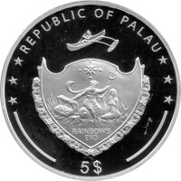 Palau 5 Dollar 2013 - Historisches Treffen zweier Päpste - Silber PP