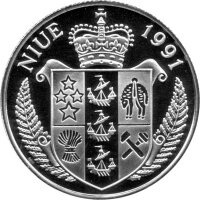 Niue 5 Dollars 1991 - XV. Fußball WM 1994 in den USA - Silber PP
