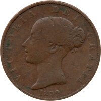 Isle of Man 1/2 Penny 1839 - Königin Victoria - Kupfer
