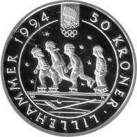 Norwegen 50 Kroner 1993 - Olav V. XVII. Olympische...