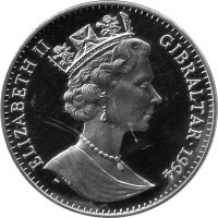 Gibraltar 1 Crown 1994 - XV. Fußball-WM 1994 in den USA "Spielszene" - Silber PP