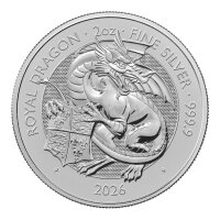 UK Tudor Beasts 9. Ausgabe 2026 Royal Dragon 2 oz Silber