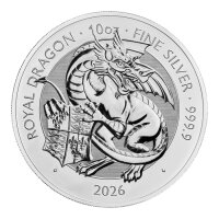 UK Tudor Beasts 9. Ausgabe 2026 Royal Dragon 10 oz Silber