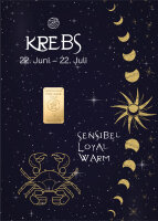 Geschenkbarren "Sternzeichen Krebs"  - 1 Gramm...
