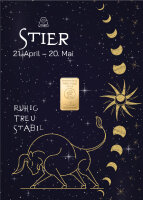 Geschenkbarren "Sternzeichen Stier"  - 1 Gramm...